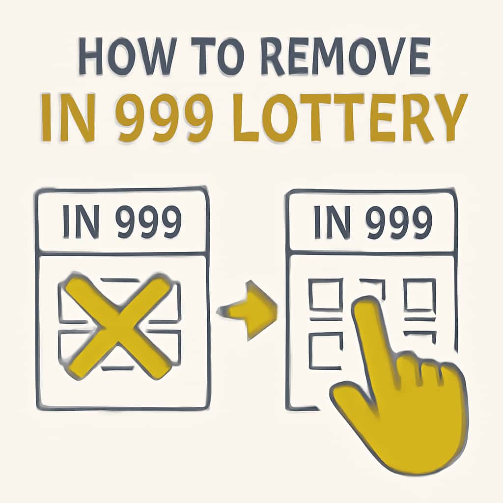 Illustration of steps to remove the IN 999 Lottery application.
