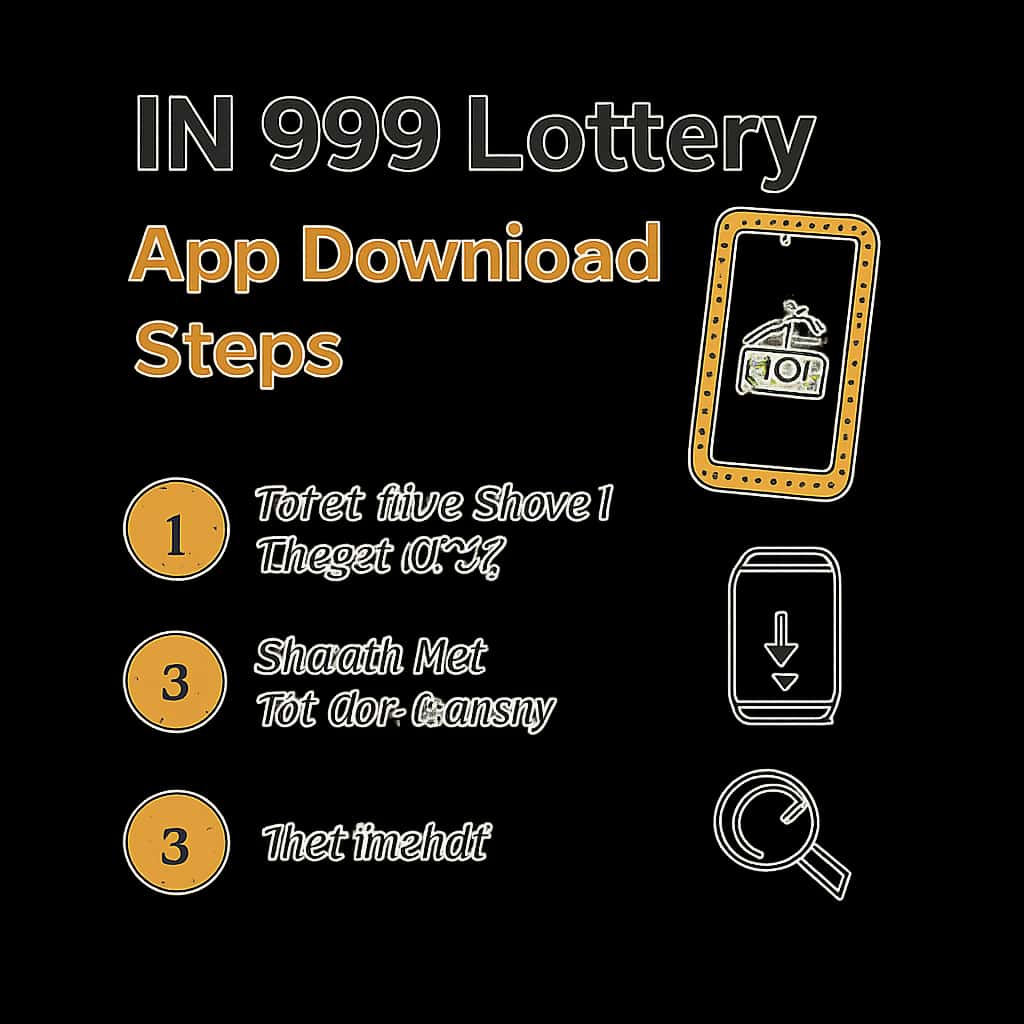 Diagram detailing the download process for the IN 999 Lottery app.