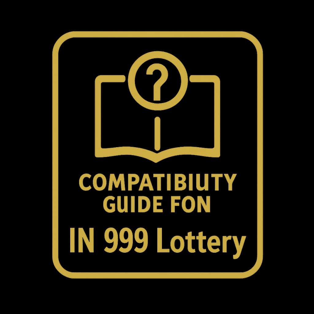 A professional badge illustrating the Compatibility Guide for IN 999 Lottery.