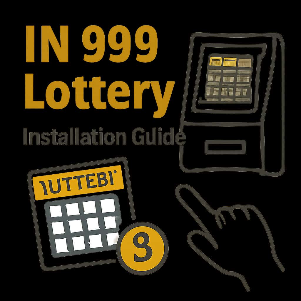 Illustration explaining installation steps for IN 999 Lottery.