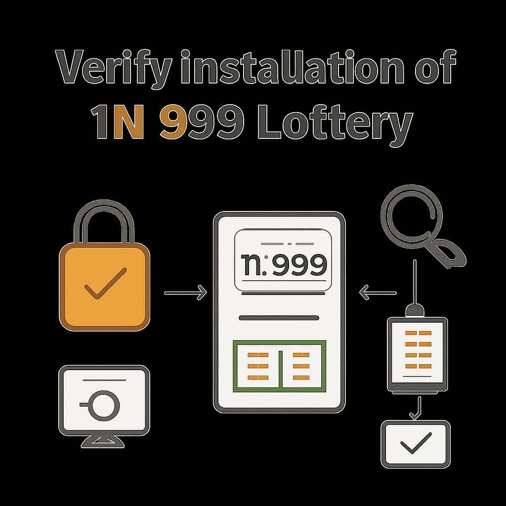 Illustration of the steps to verify the installation of IN 999 Lottery.