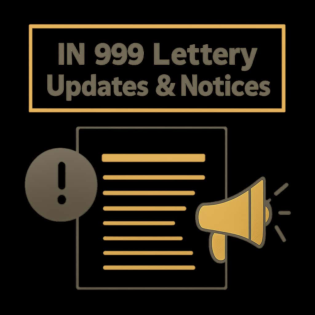 An educational diagram explaining the IN 999 Lottery updates and notices.