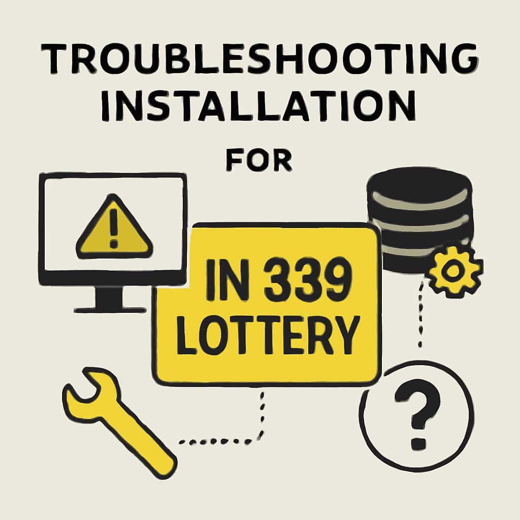 Illustration showing troubleshooting steps for IN 999 Lottery installation.
