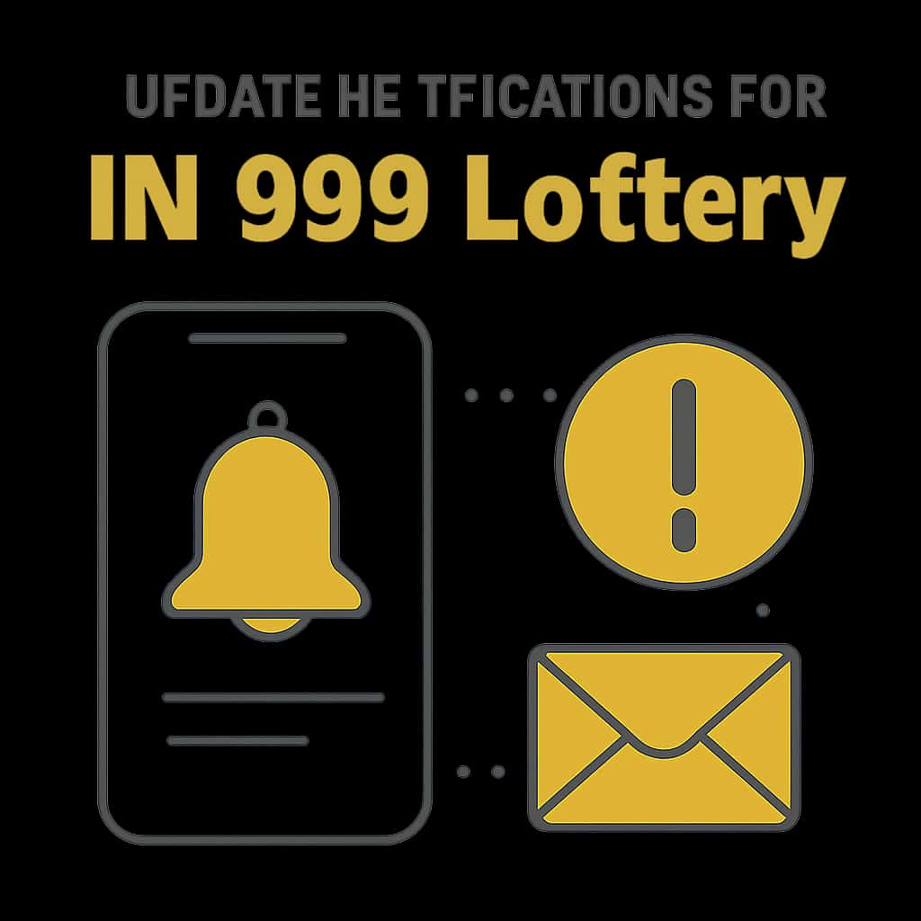 An informative diagram outlining the update notifications process for the IN 999 Lottery app.