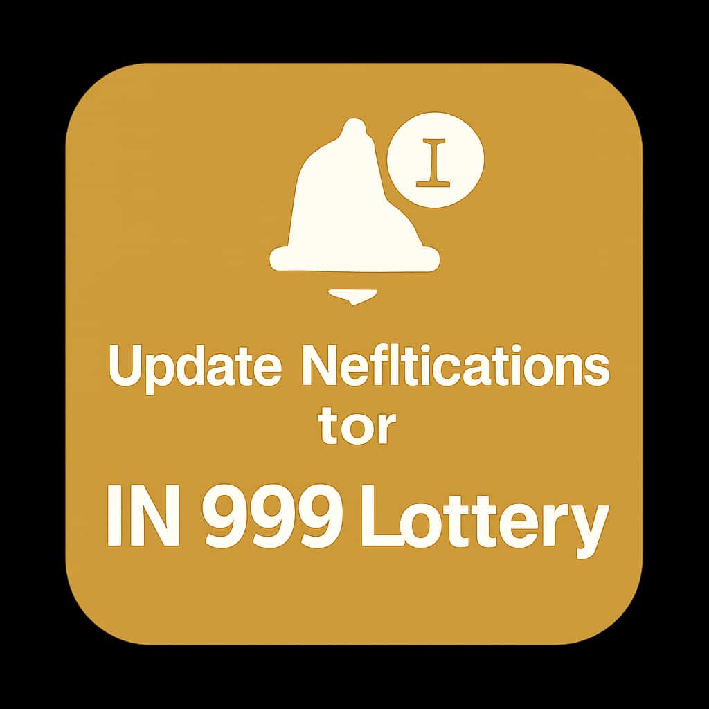 A simple badge depicting update notifications for the IN 999 Lottery app.